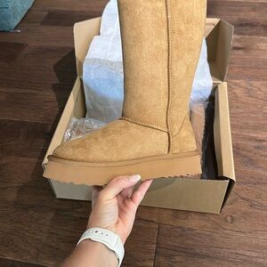 Chestnut Suede Mid-Calf Boots